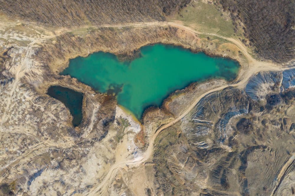 Laguna Albastra din Aghireșu - vedere aeriană
